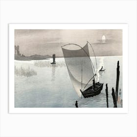 Fishing Boats At Full Moon (1900–1910), Ohara Koson Art Print