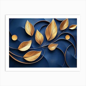 3d Classic Leaf Art Print