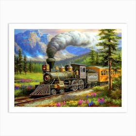 Train In The Mountains Art Print