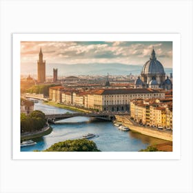 Sunset In Florence Art Print