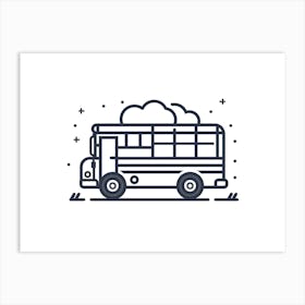 School Bus Line Icon 4 Art Print
