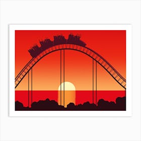 Rollercoaster At Sunset Art Print