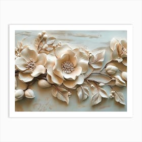 Beautiful Flower 3d 3 Art Print