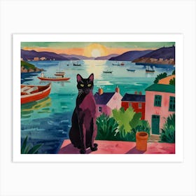 Cat On The Balcony Art Print