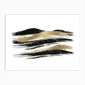 Gold And Black Abstract Painting 88 Art Print