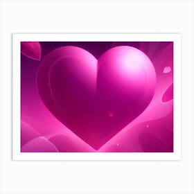 A Glowing Pink Heart Vibrant Horizontal Composition 12 Art Print