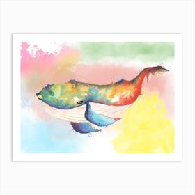 Whale. Kids watercolour Art Print Art Print