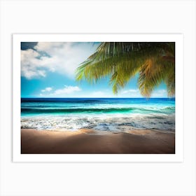 Tropical Beach With Palm Trees 3 Art Print