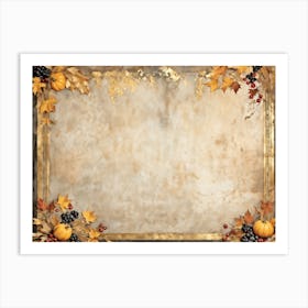 A Vintage Thanksgiving Themed Backdrop Illustrating The Fusion Of Rustic Material And Luxurious Ant (6) Art Print