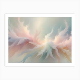 An Abstract Image Of Flowing, Wavy Lines In Shades Of Pink And Blue, Creating A Soft And Dreamy Background Art Print