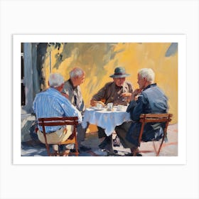 Men At A Cafe - expressionism 1 Art Print