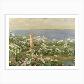 Girl In A Garden Art Print