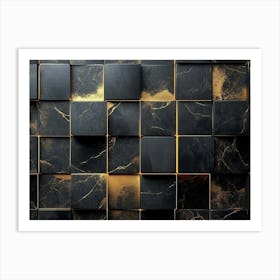 Black Marble Wall Art Print