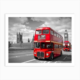 Red Buses In London Art Print