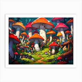 Mushroom Forest Art Print