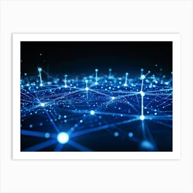 Abstract Digital Art Featuring Large Interconnected Datum Points Symbolizing An Ai Network In A Fut (2) Art Print