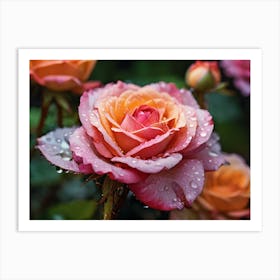 Roses In The Rain paintings art print 1 Art Print