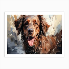 Dog In The Water Art Print