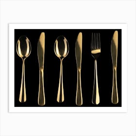 Gold Cutlery Art Print