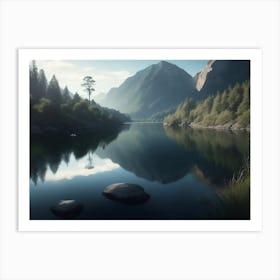 Tranquil River And Lake Waters Art Print