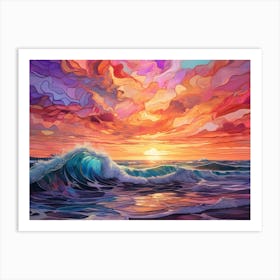 Sunset At The Beach 65 Art Print