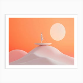 Man On A Boat Art Print