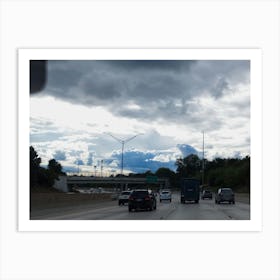 Cloudy Sky Over Highway Art Print