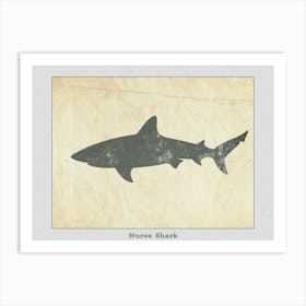 Nurse Shark Grey Silhouette 3 Poster Art Print