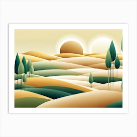 Landscape, minimalistic vector art 5 Art Print