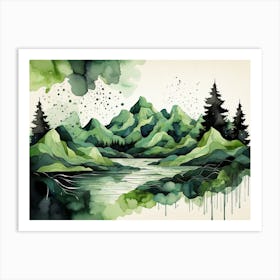 Watercolor Landscape Art Print