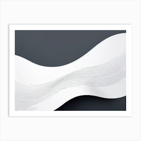 Paper Wave, Abstract Background, Generate An Abstract Design With Soft Curved Lines In Neutral Tones Emphasizing Simplicity Art Print