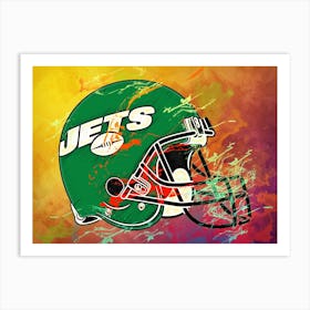 New York Jets Helmet Abstract Art Print