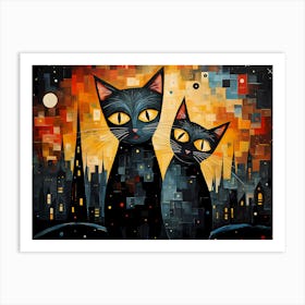 Cats In The City Art Print