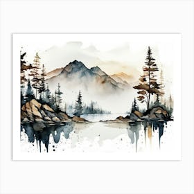 Misty Morning Lake Acrylic Art Print