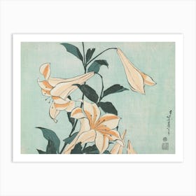 Lilies, Katsushika Hokusai 2 Art Print
