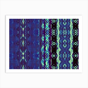 Blue Aztec Pattern Art Print