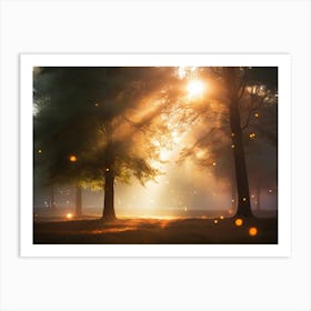 Fireflies In The Forest 1 Art Print