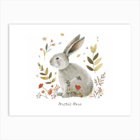 Little Floral Arctic Hare 6 Poster Art Print