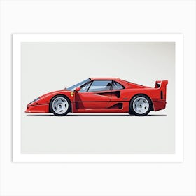 Ferrari F40 Car Style Art Print