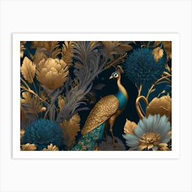 Peacock Wallpaper 2 Art Print