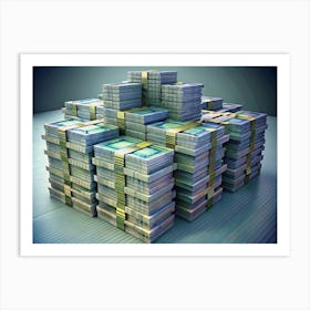 Stack Of Money Bills Art Print