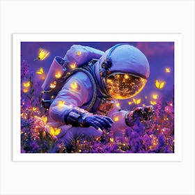 Astronaut With Butterflies Art Print