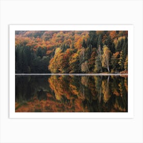 Autumn Forest Lake Reflection Art Print