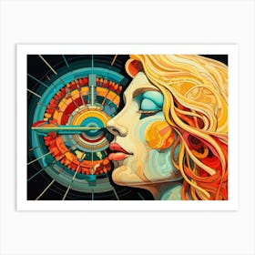 Abstract Illustration Of A Woman And The Cosmos 66 Art Print