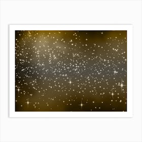 Golden Tone Shining Star Background Art Print