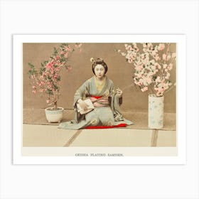 Geisha Playing Samisen, Kazumasa Ogawa Art Print