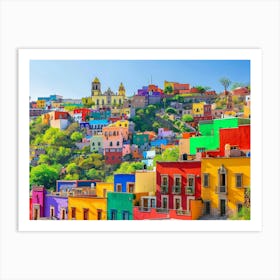 Colorful Mexican City Art Print