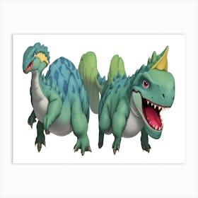 Laughing dinosaurs Art Print