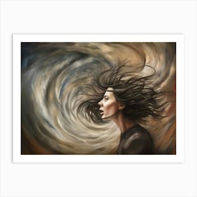 Woman In A Storm Art Print