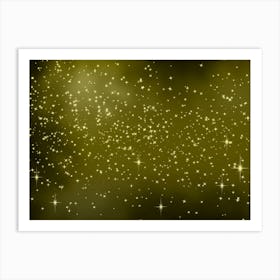 Gold Yellow Shades Shining Star Background Art Print